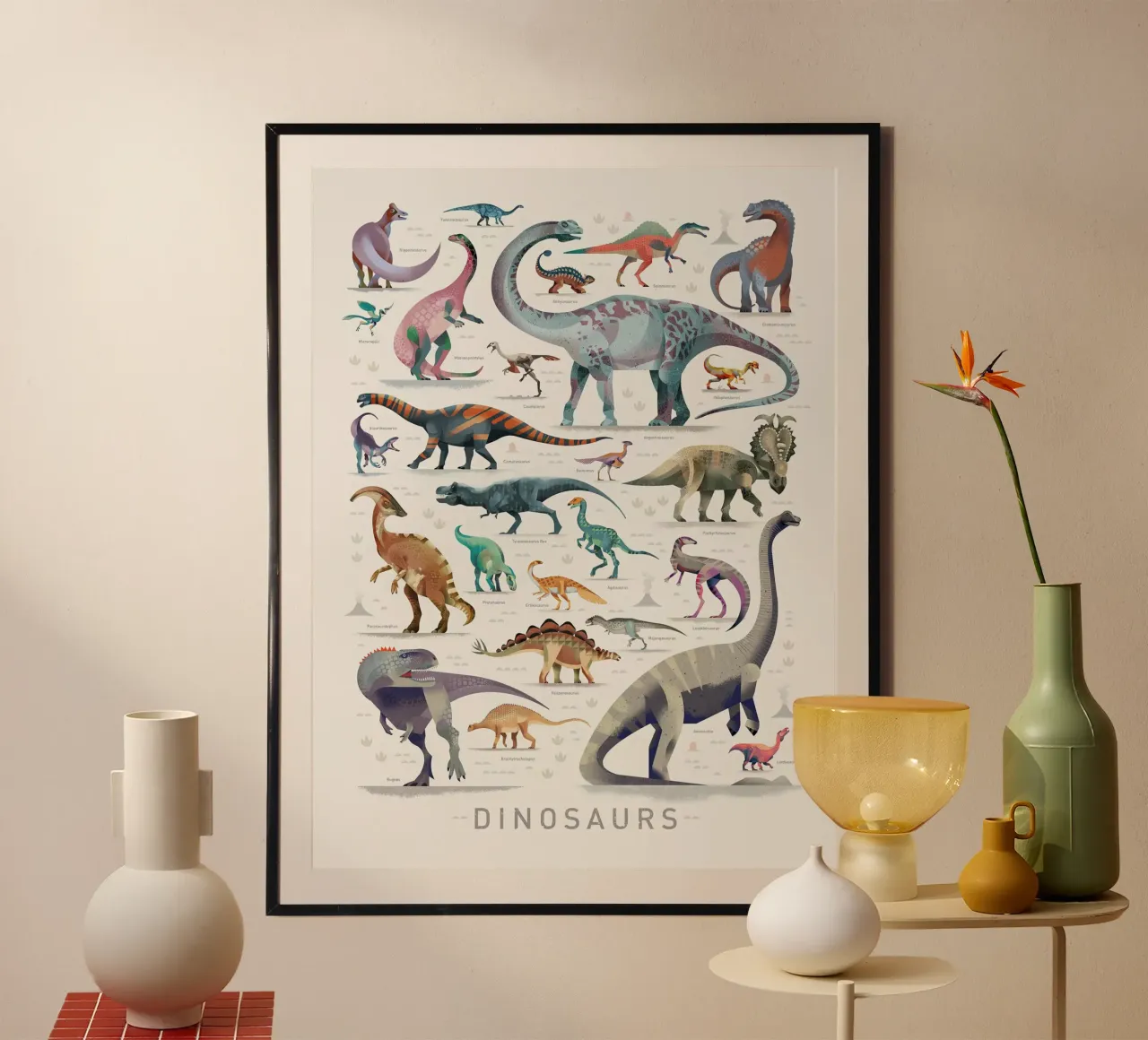 Dinosauri I Stampa poster con telaio in plastica da MelisaArt