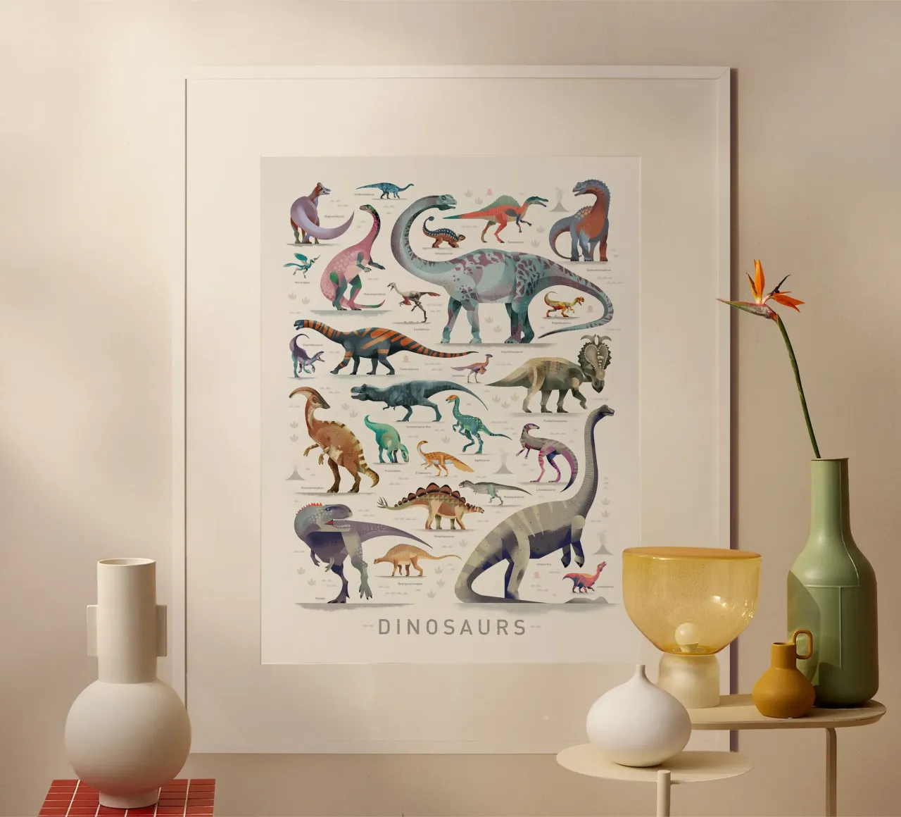 Dinosauri I Stampa poster con telaio in plastica da MelisaArt