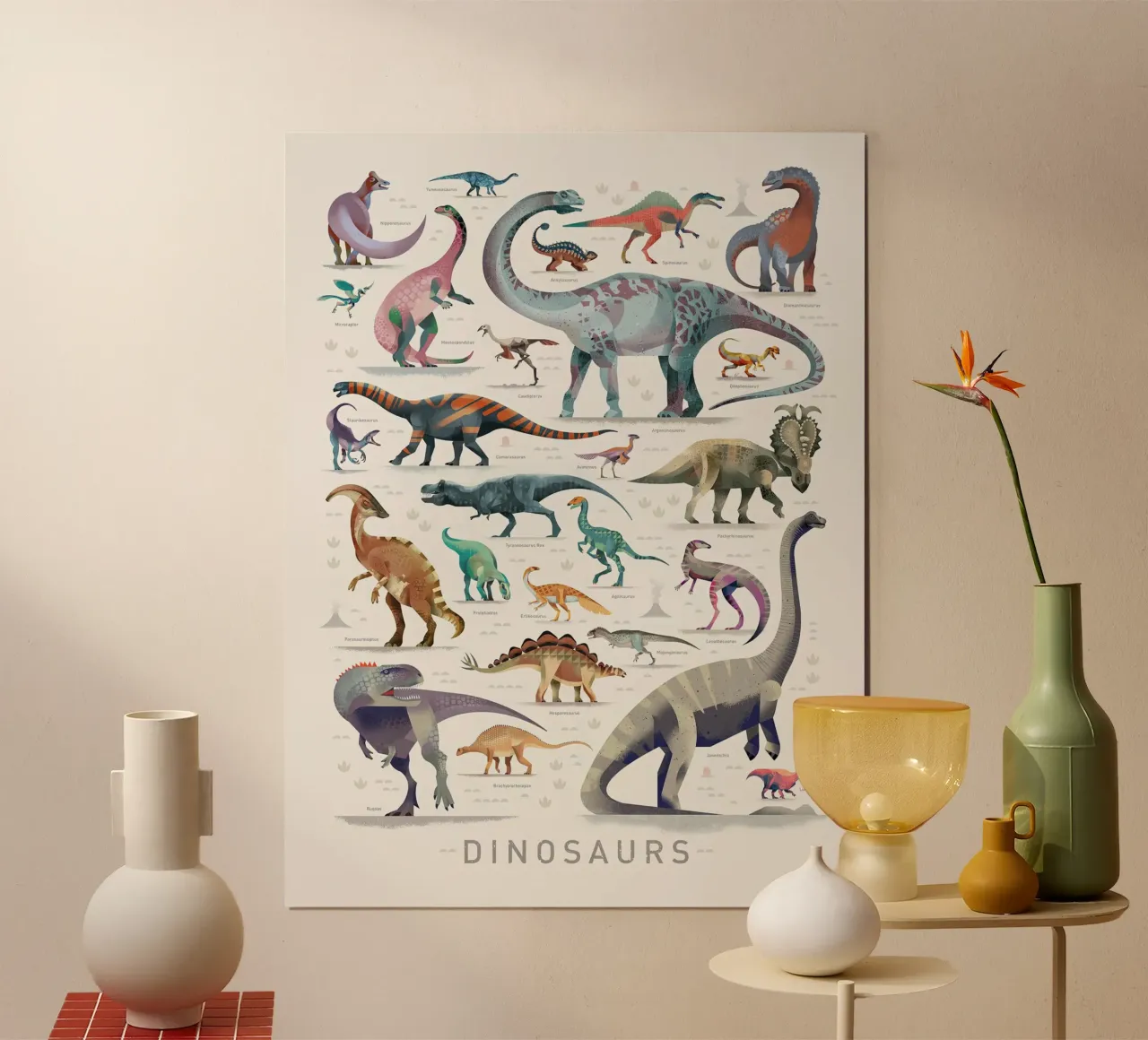 Dinosauri I Stampa poster con telaio in plastica da MelisaArt