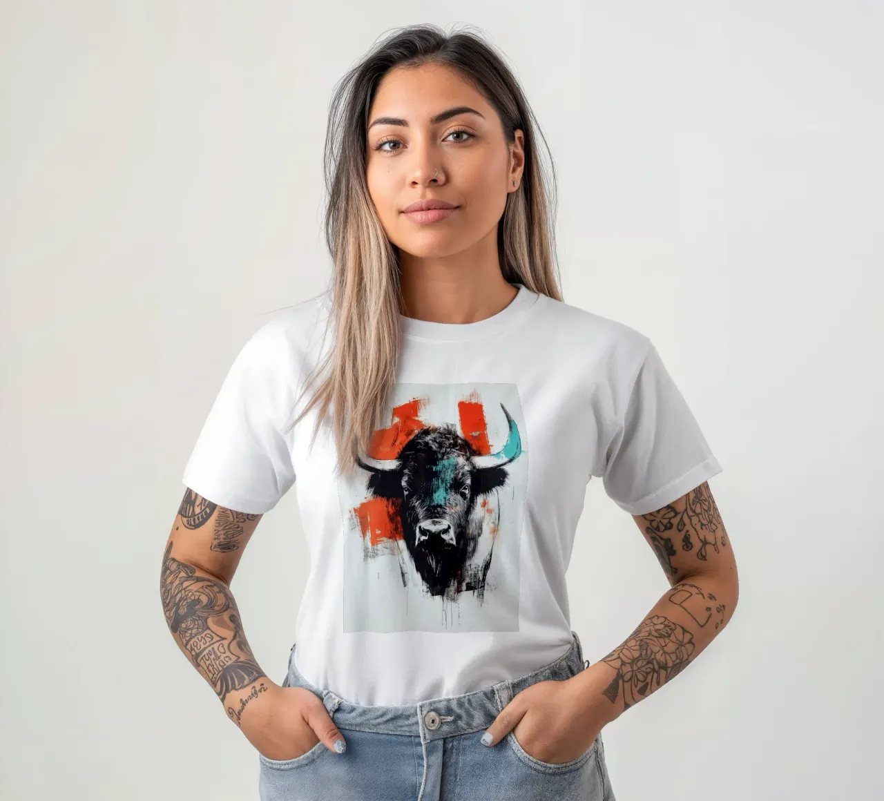 Animale bisonte t-shirt da Justyna Jaszke JBJart