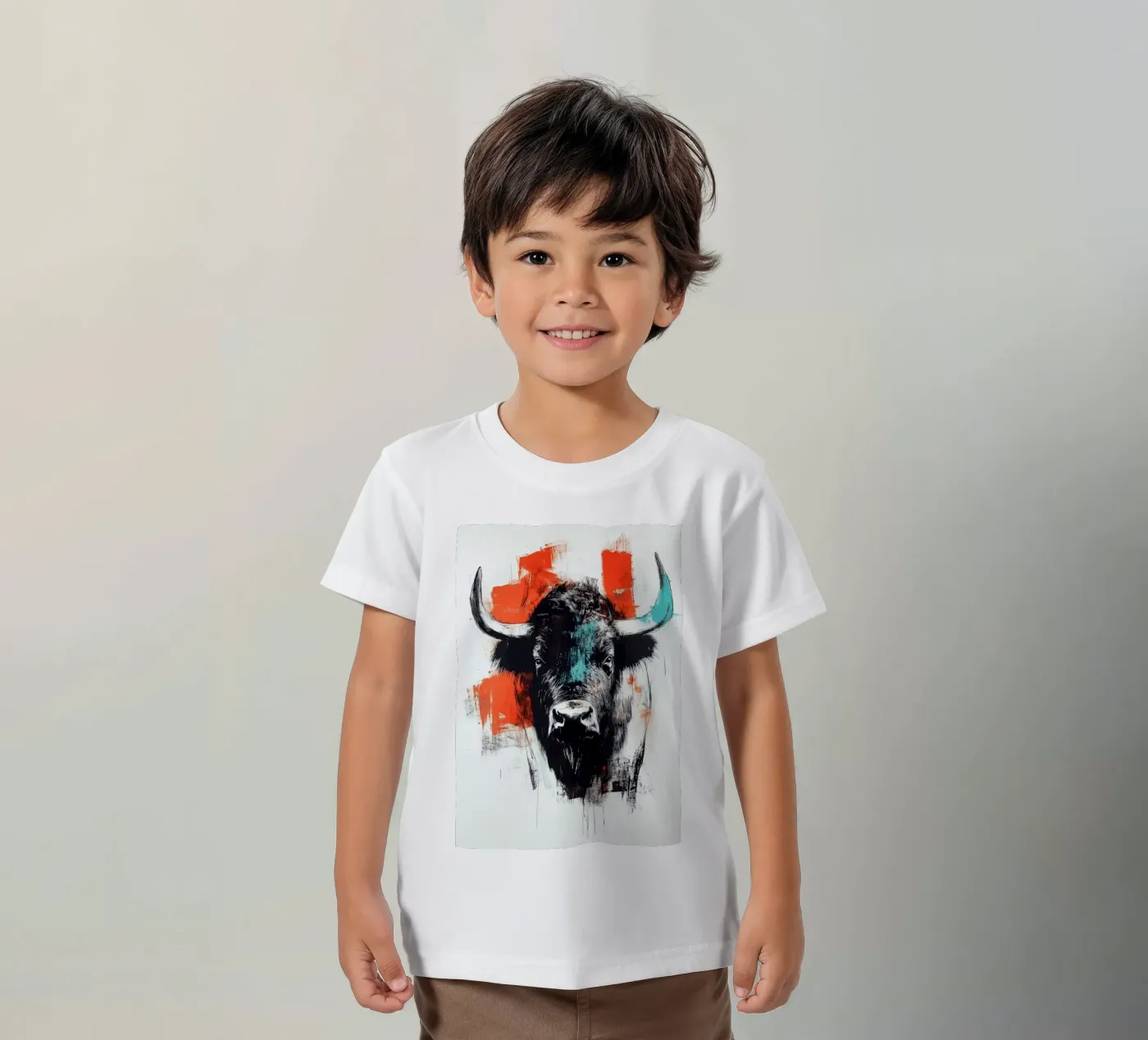 Animale bisonte t-shirt bambini da Justyna Jaszke JBJart