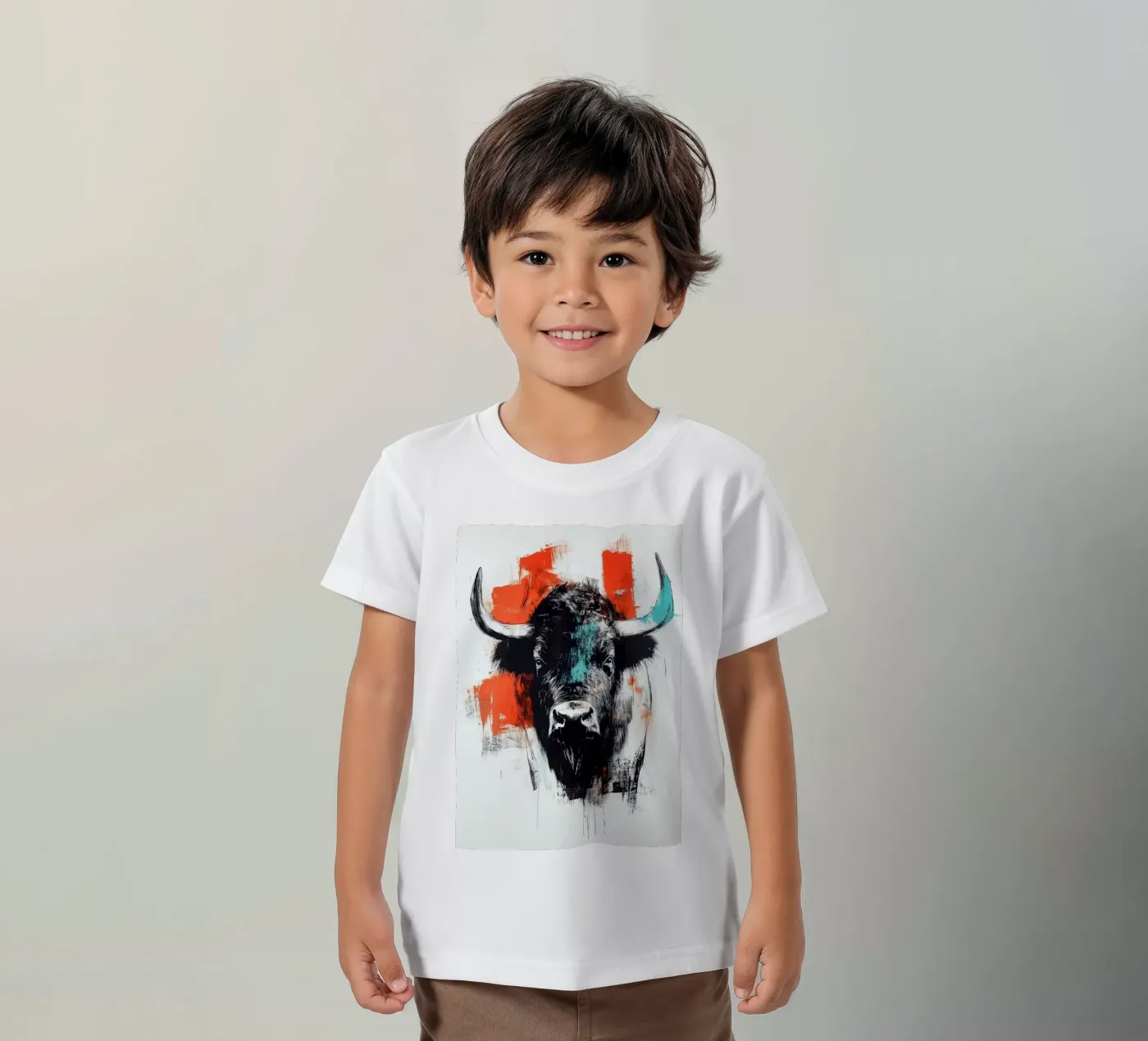 Dier bizon kinder t-shirt van Justyna Jaszke JBJart