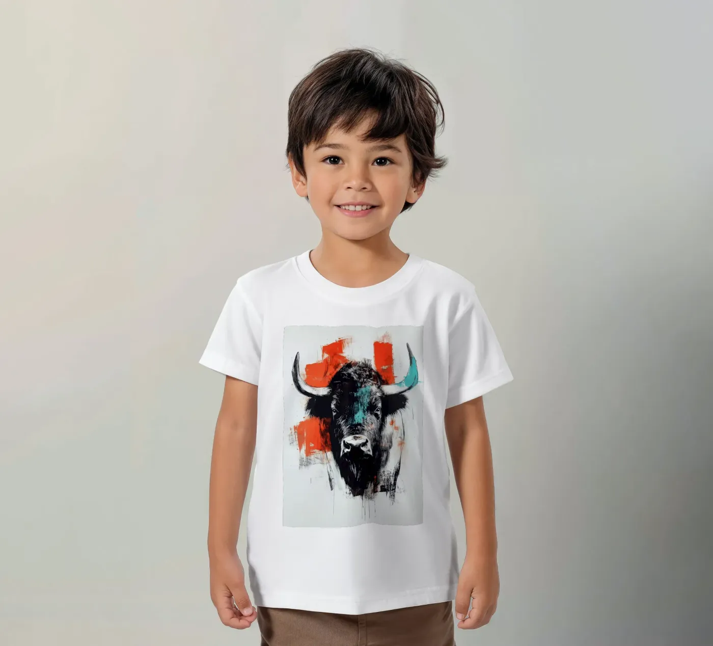 Animale bisonte t-shirt bambini da Justyna Jaszke JBJart