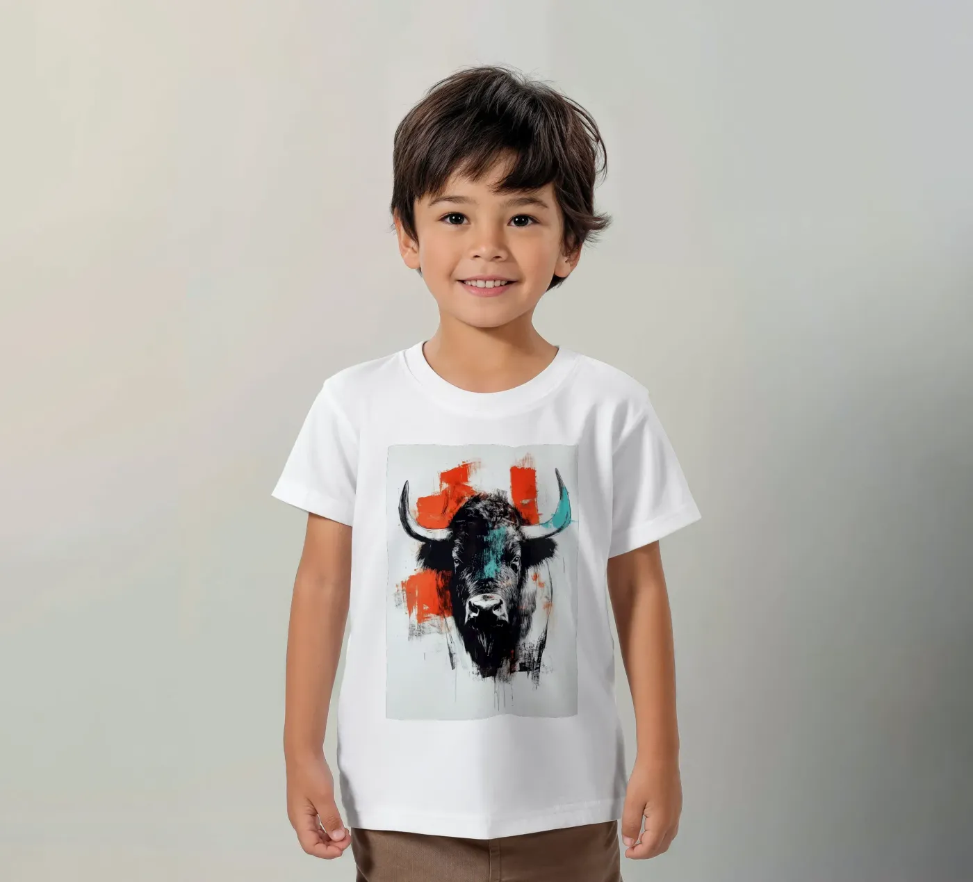 Dier bizon kinder t-shirt van Justyna Jaszke JBJart