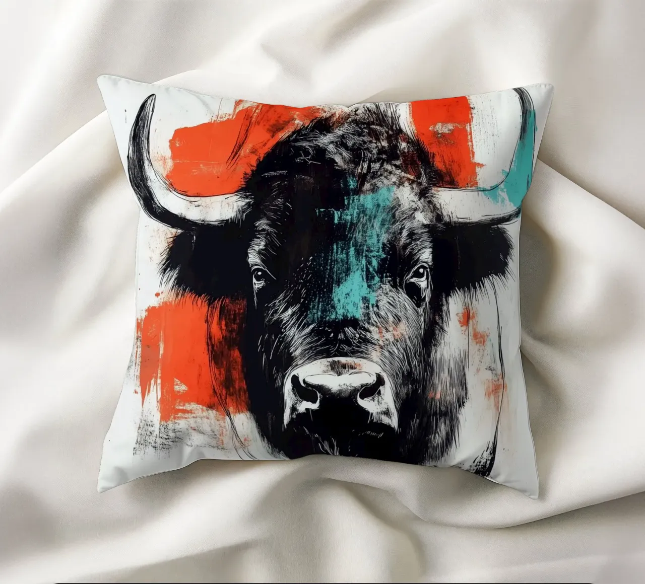 Animale bisonte cuscino da Justyna Jaszke JBJart