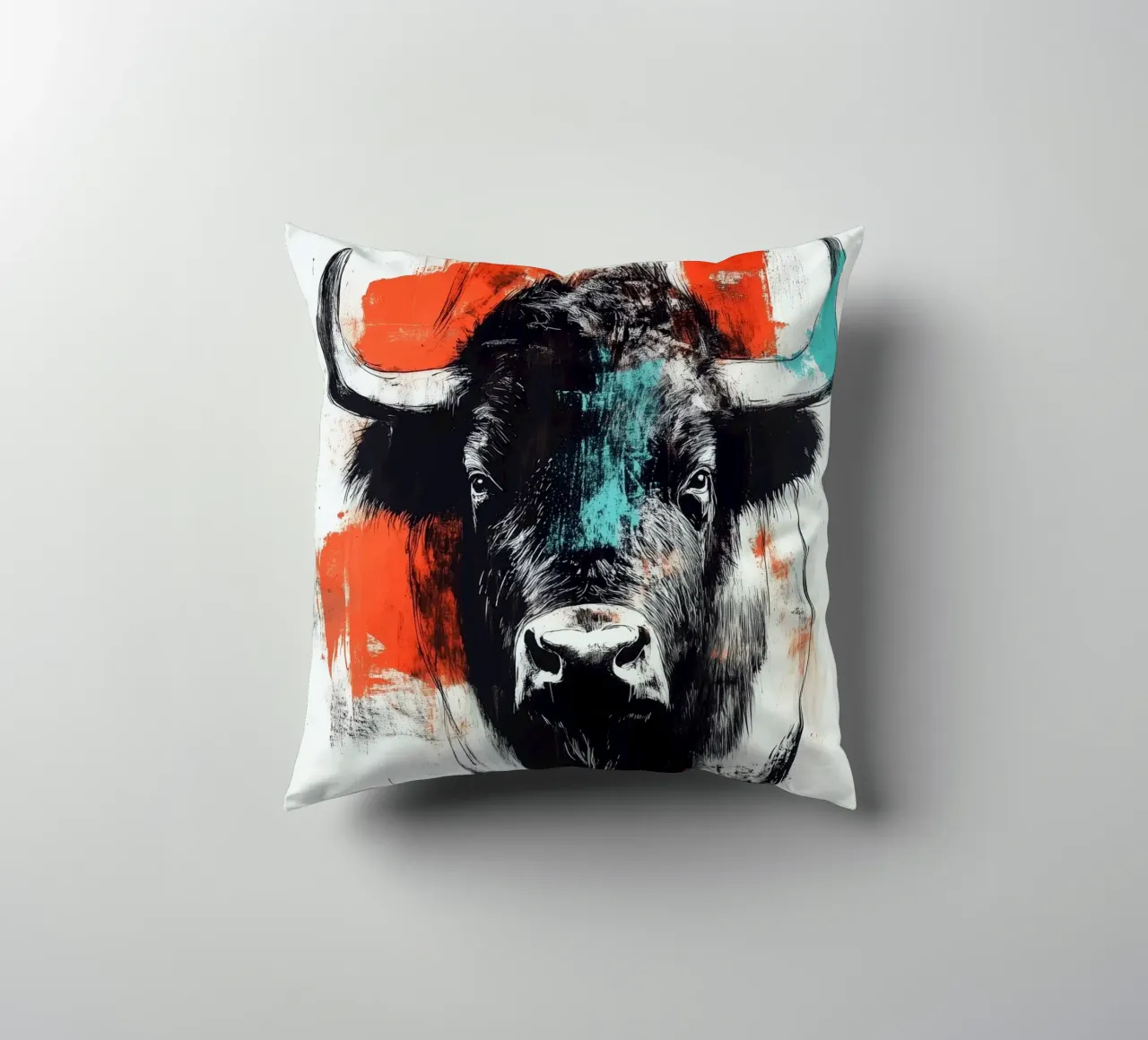 Animale bisonte cuscino da Justyna Jaszke JBJart