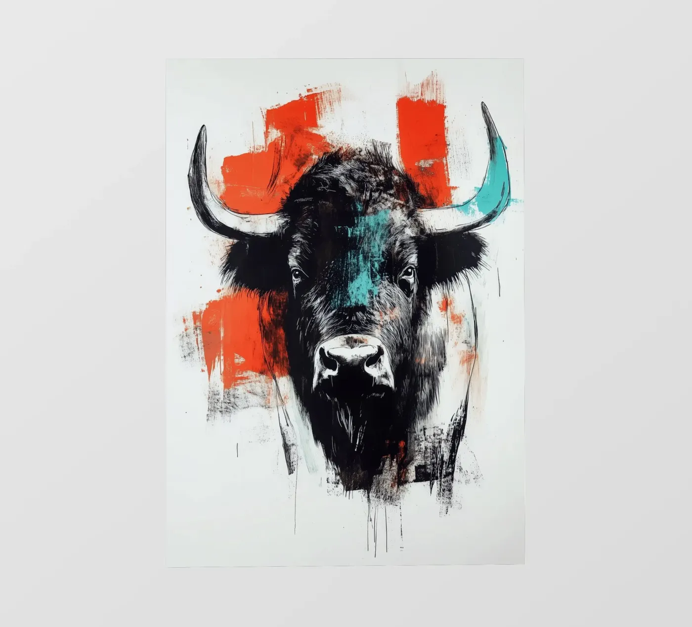 Animal bison fotobehang van Justyna Jaszke JBJart