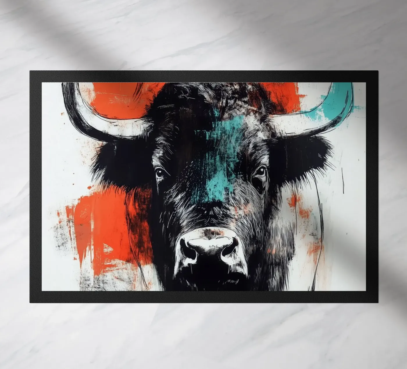 Animal bison Fußmatte von Justyna Jaszke JBJart