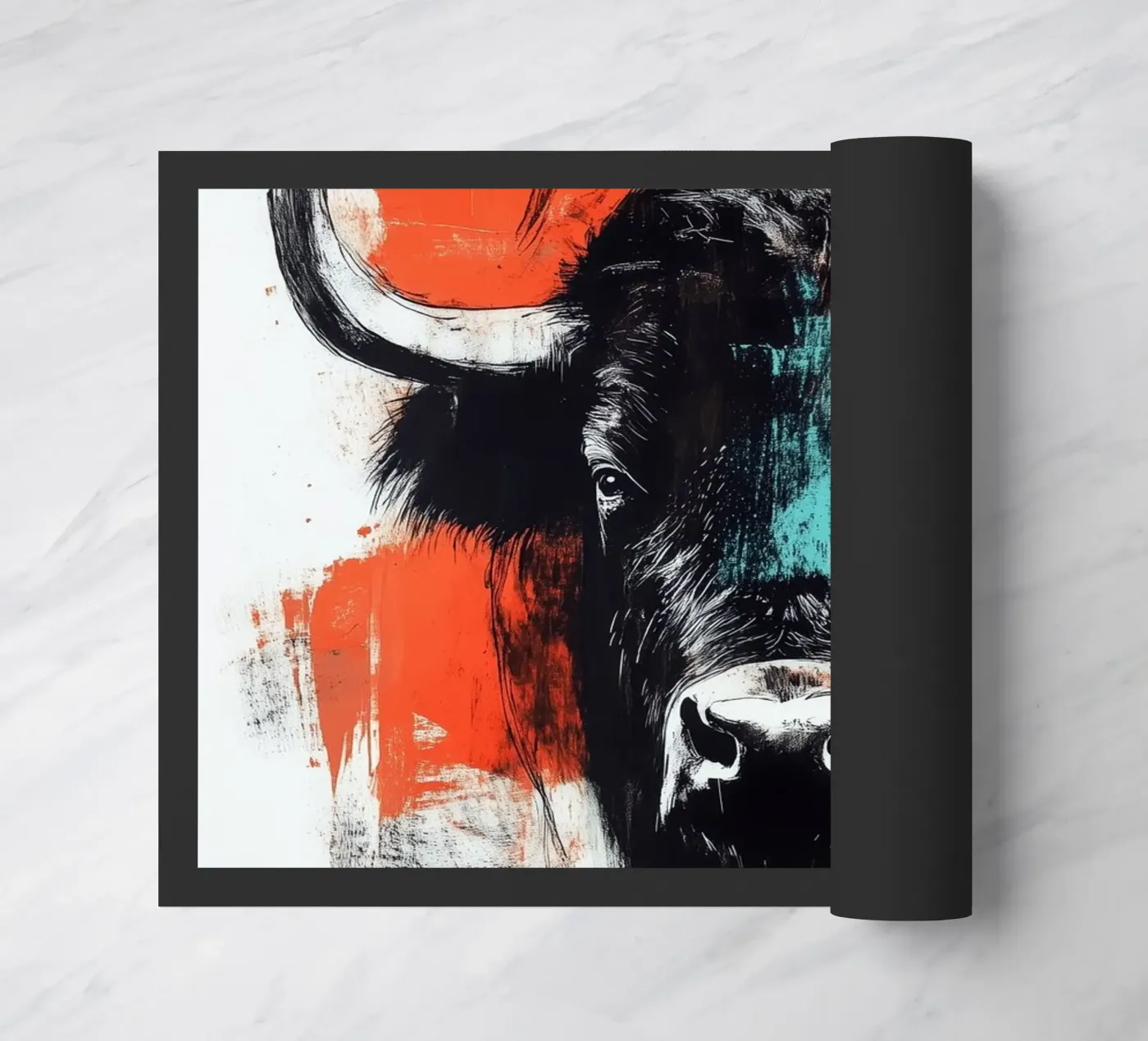 Animal bison Fußmatte von Justyna Jaszke JBJart