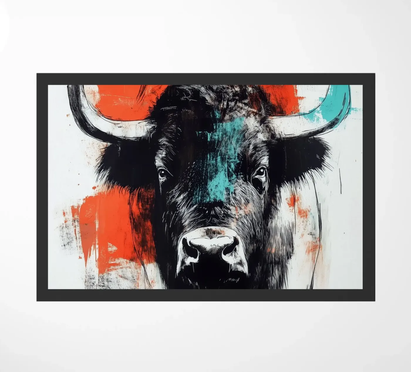 Animal bison Fußmatte von Justyna Jaszke JBJart