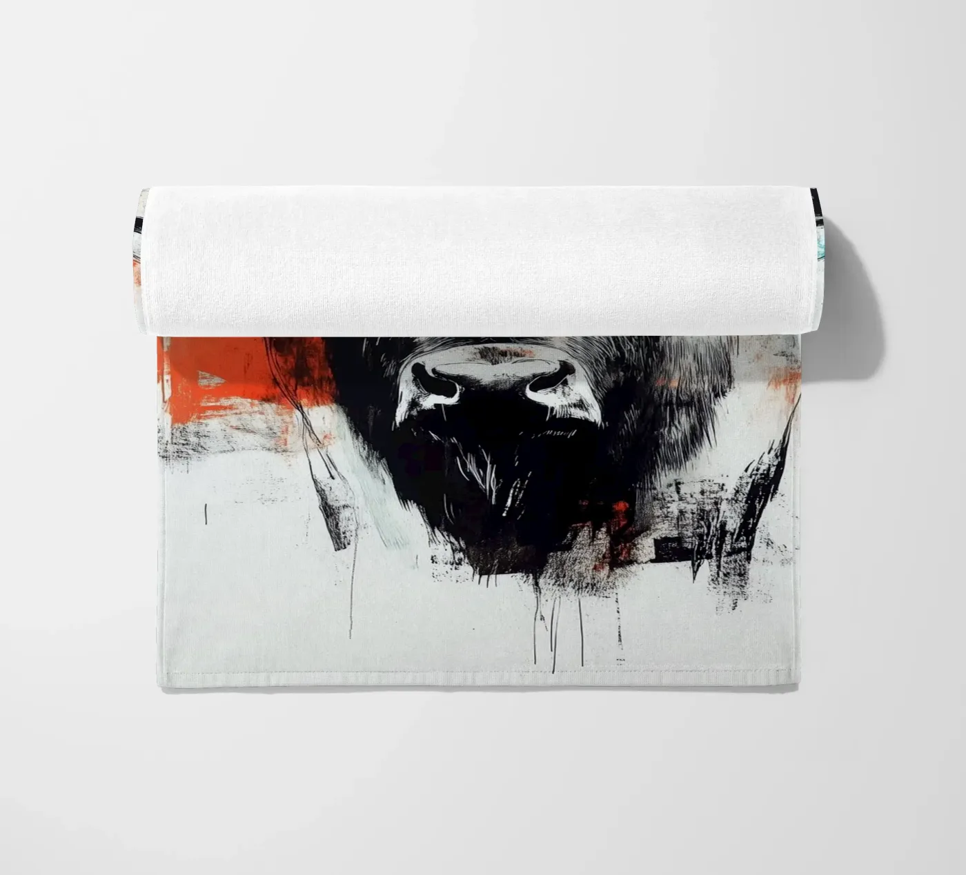 Animal bison beach towel by Justyna Jaszke JBJart