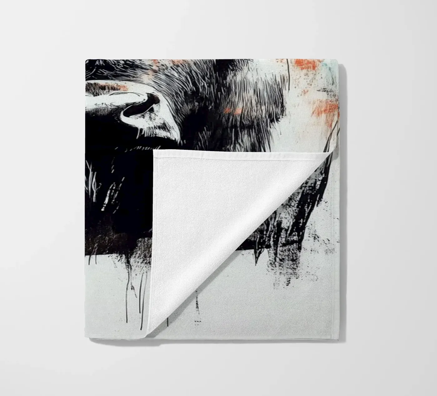 Animal bison beach towel by Justyna Jaszke JBJart