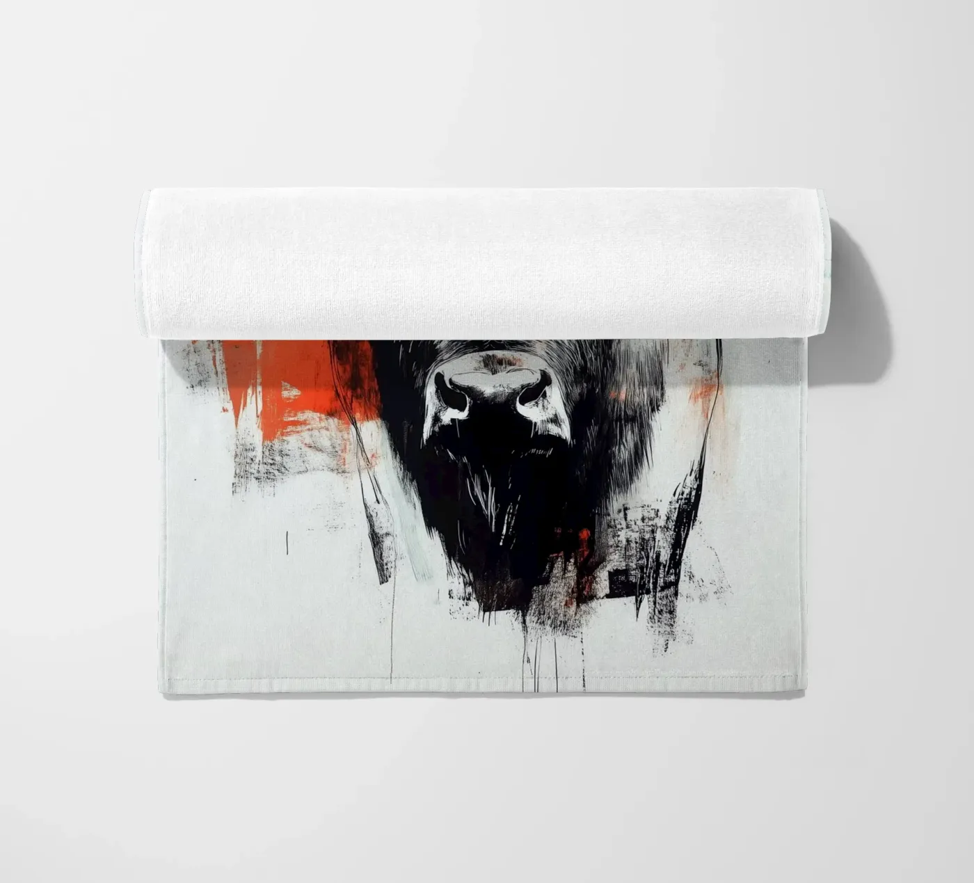 Animal bison beach towel by Justyna Jaszke JBJart
