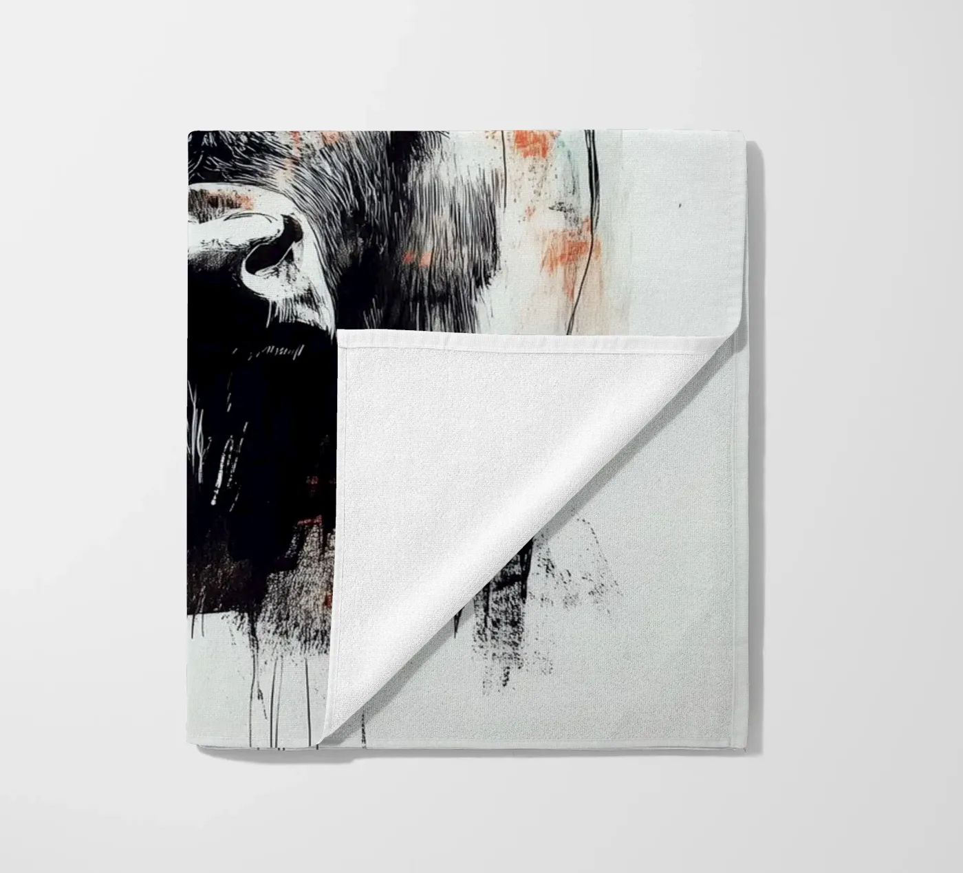 Animal bison beach towel by Justyna Jaszke JBJart