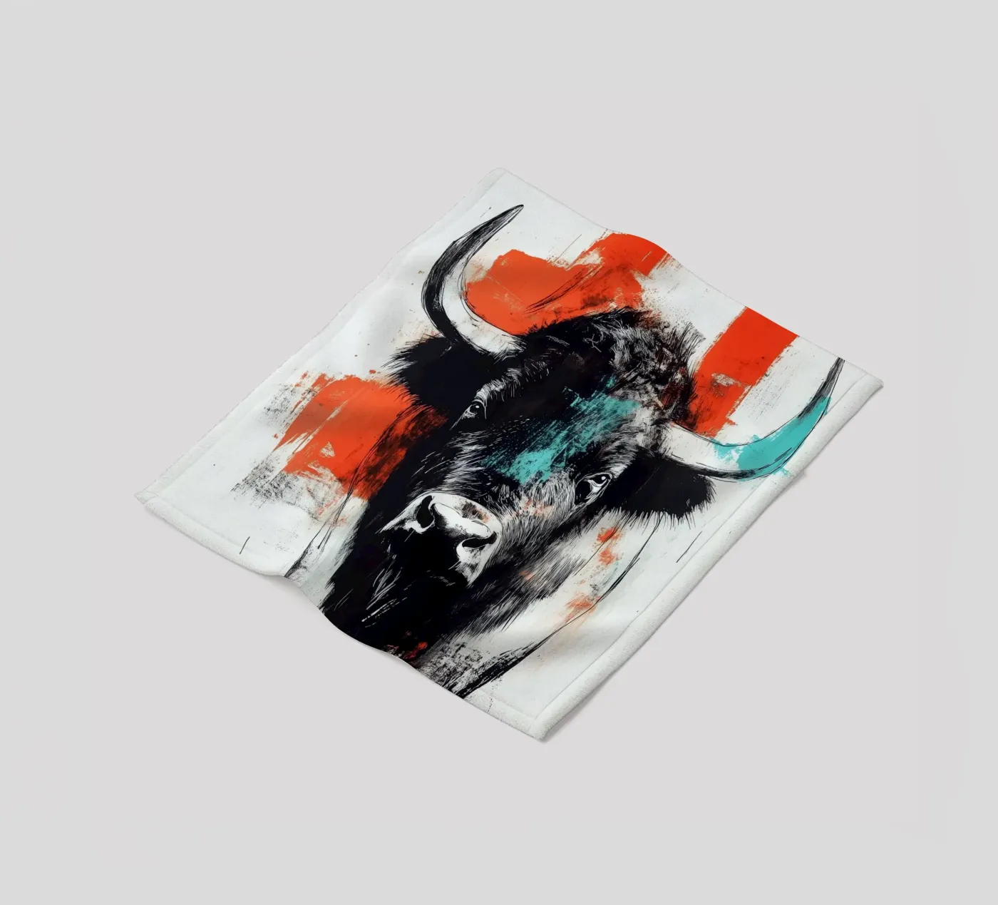 Animal bison Fleecedecke von Justyna Jaszke JBJart