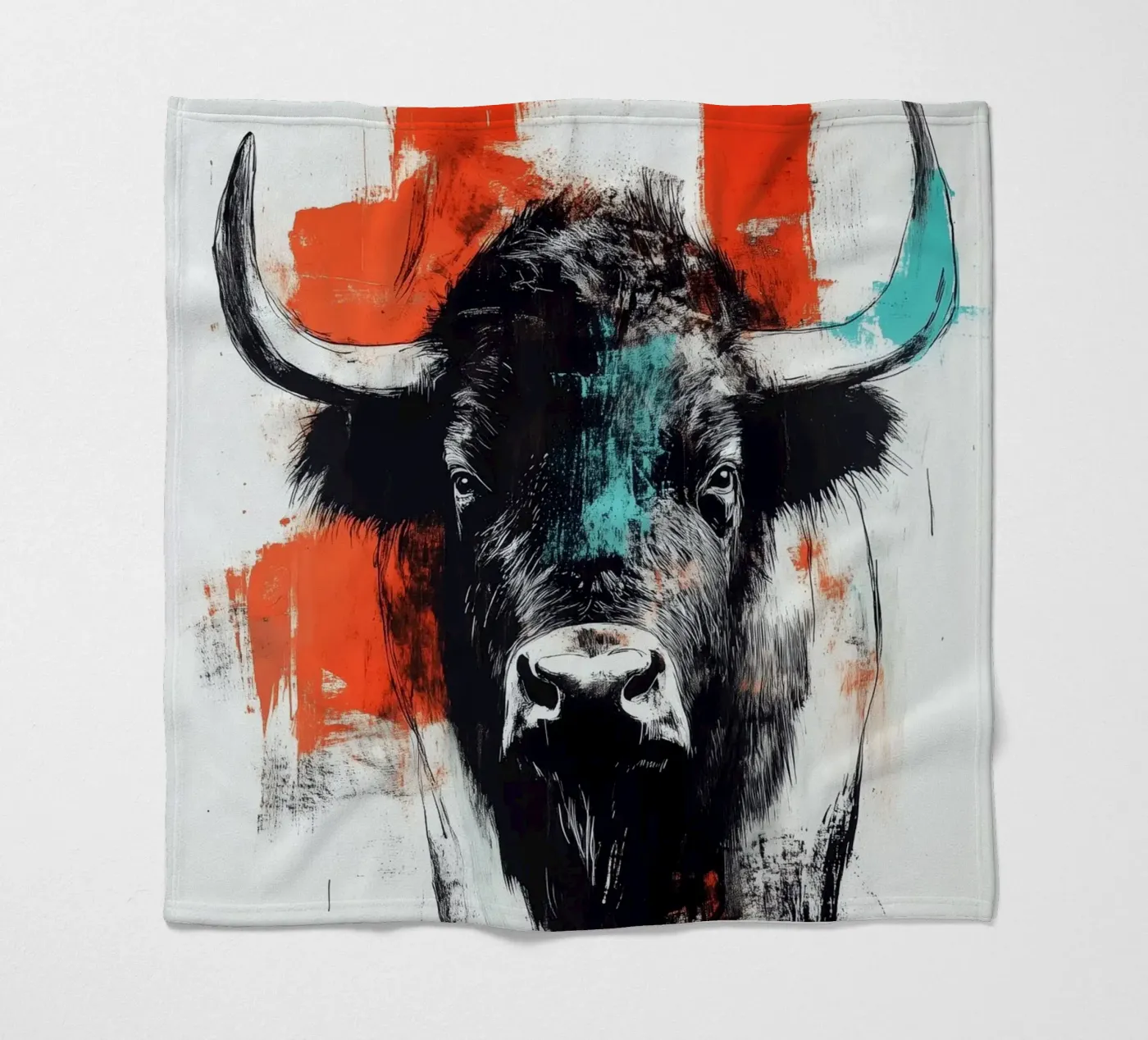 Tier Bison Fleecedecke von Justyna Jaszke JBJart
