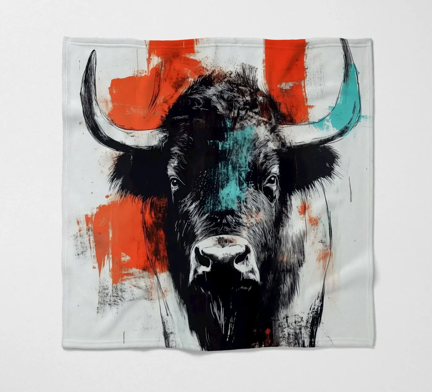 Animal bison Fleecedecke von Justyna Jaszke JBJart