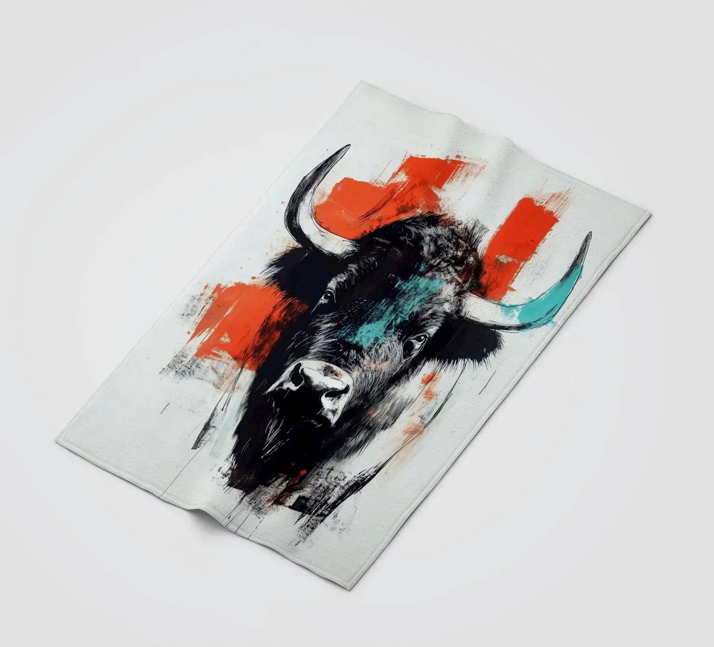 Animal bison Fleecedecke von Justyna Jaszke JBJart