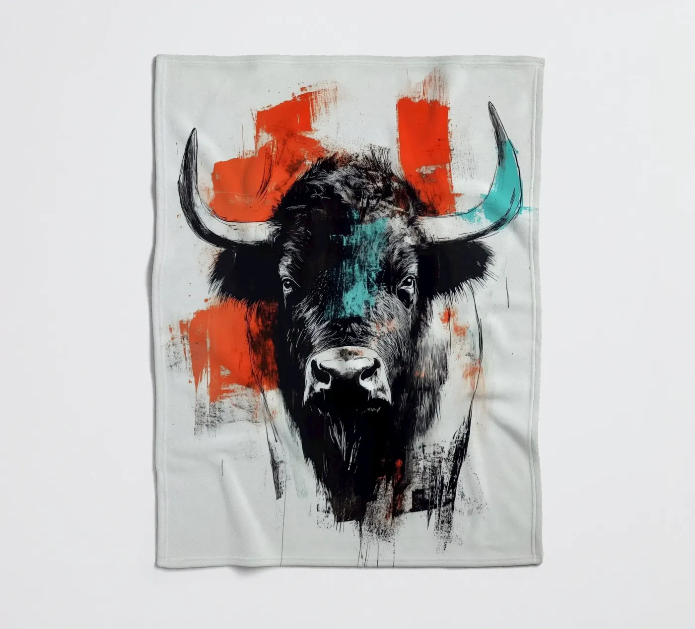 Tier Bison Fleecedecke von Justyna Jaszke JBJart