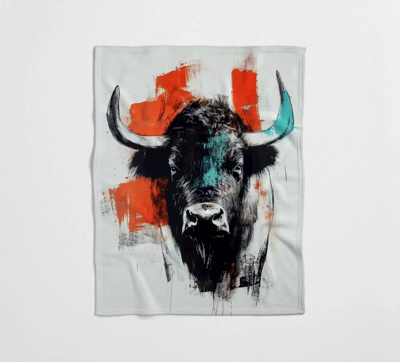 Tier Bison Fleecedecke von Justyna Jaszke JBJart