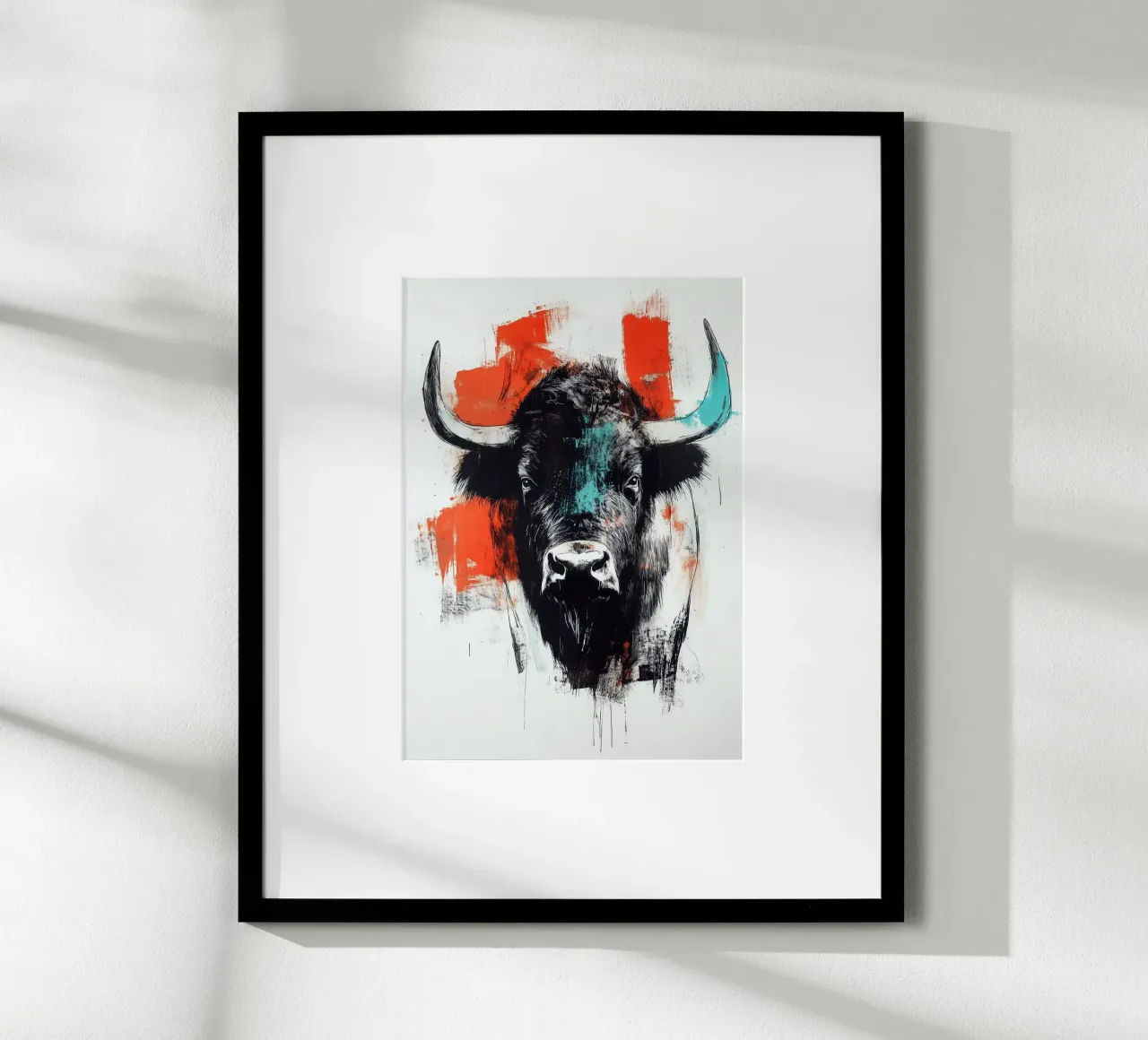 Animale bisonte poster con telaio in alluminio da Justyna Jaszke JBJart
