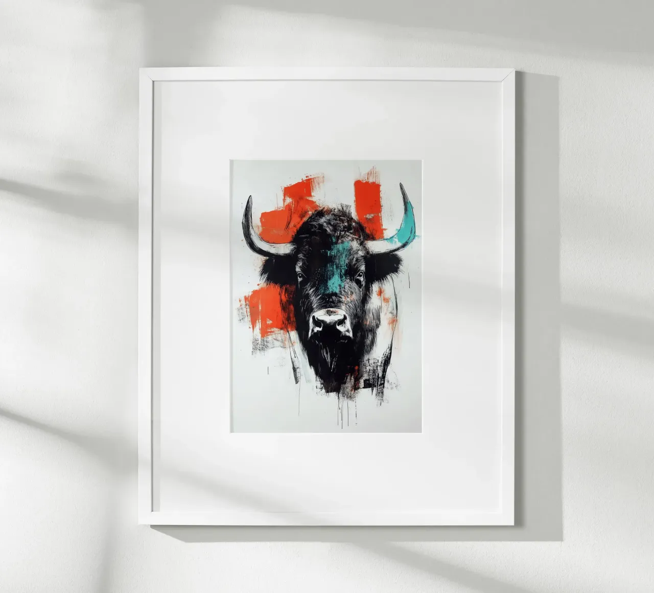 Animale bisonte poster con telaio in alluminio da Justyna Jaszke JBJart