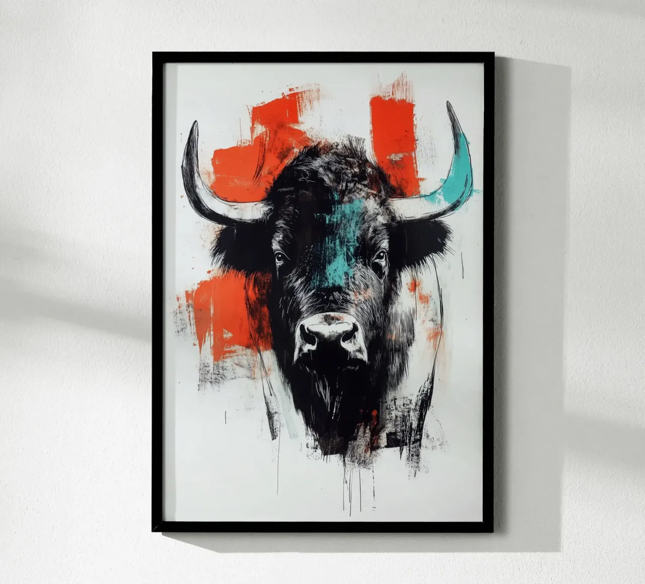 Animale bisonte poster con telaio in alluminio da Justyna Jaszke JBJart