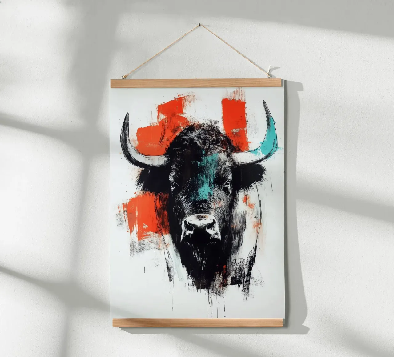 Animale bisonte poster con telaio in alluminio da Justyna Jaszke JBJart