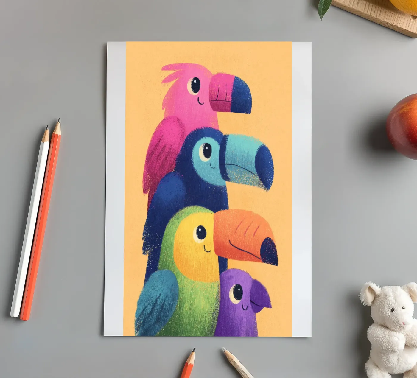 Rainbow Beaks sticker sheet by Kiara