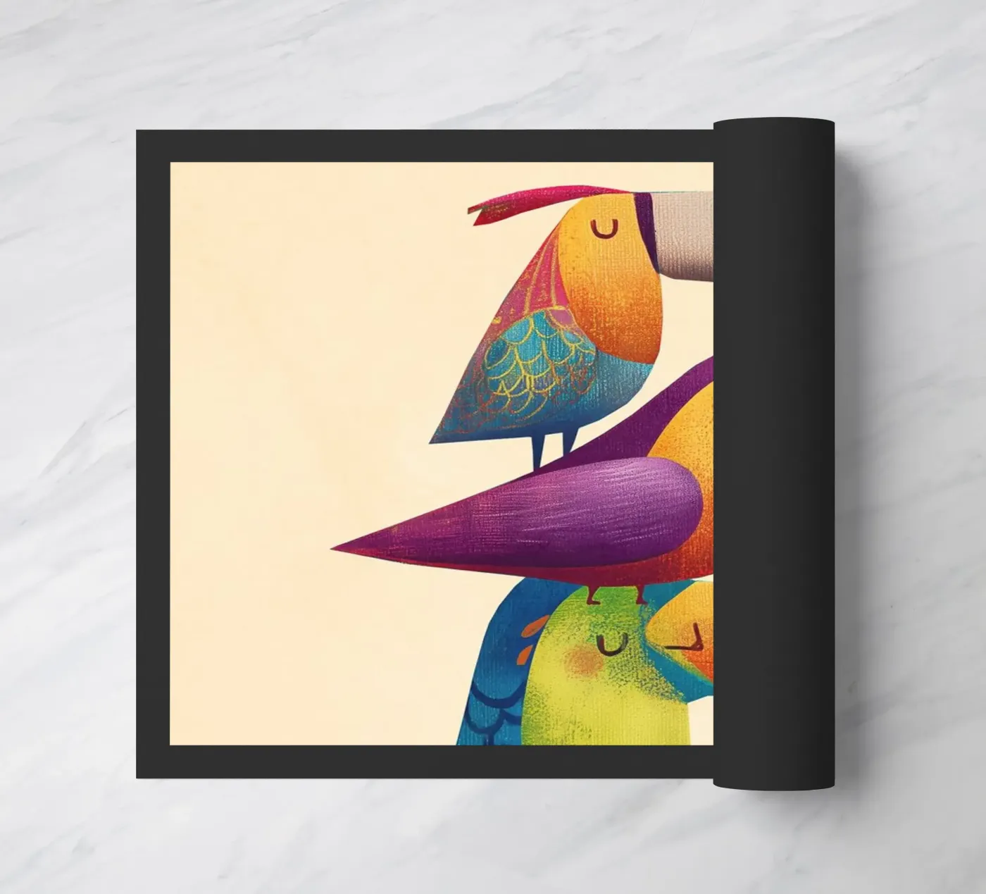 Rainbow Birds doormat by Kiara