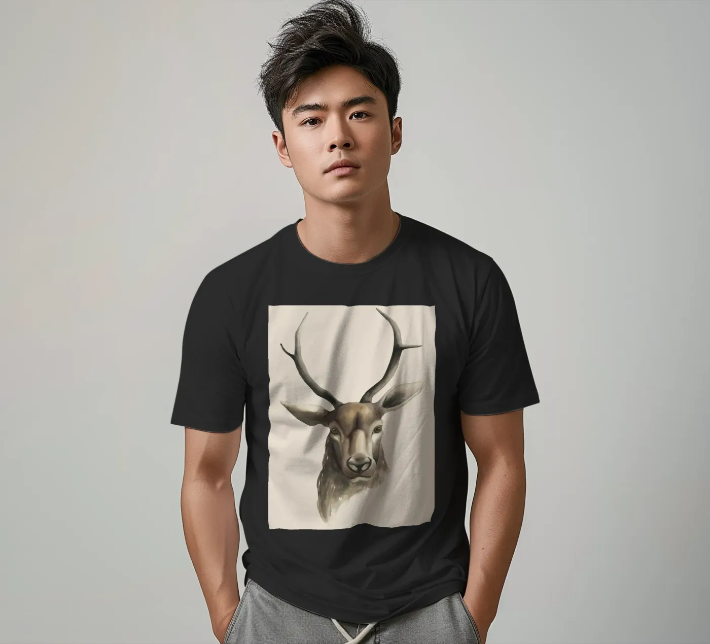 Stampa di studio sui cervi t-shirt da medineprint