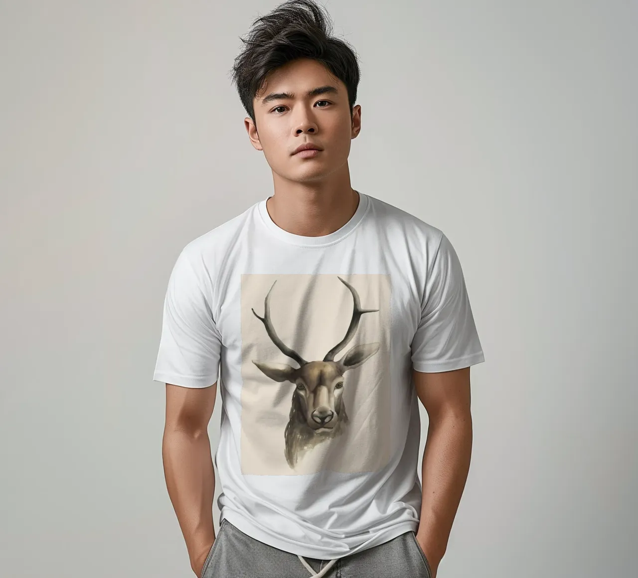 Stampa di studio sui cervi t-shirt da medineprint