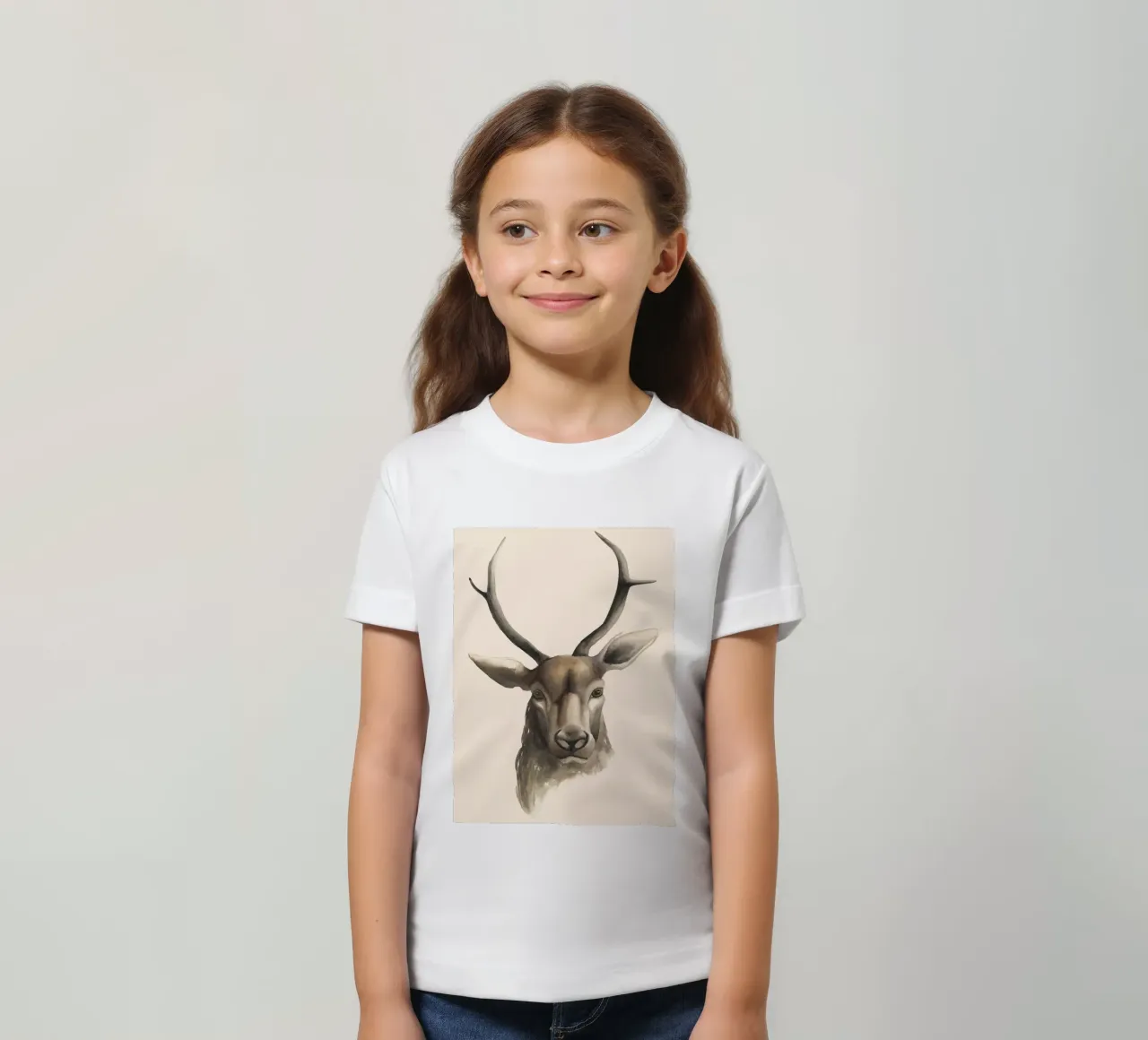 Deer study print t-shirt bambini da medineprint
