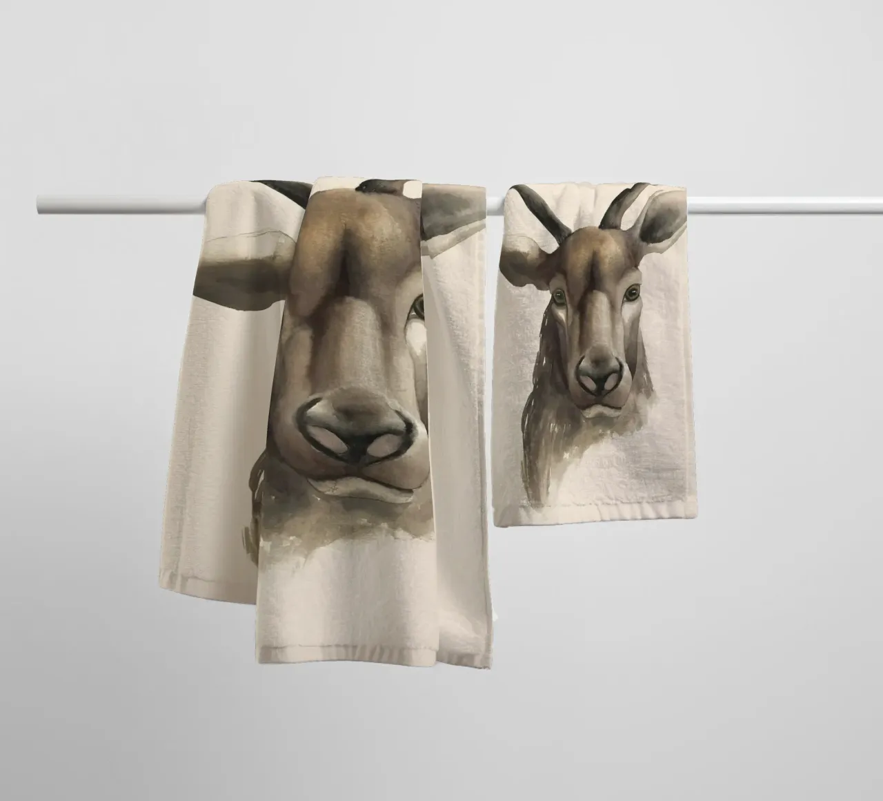Deer study print towel by medineprint