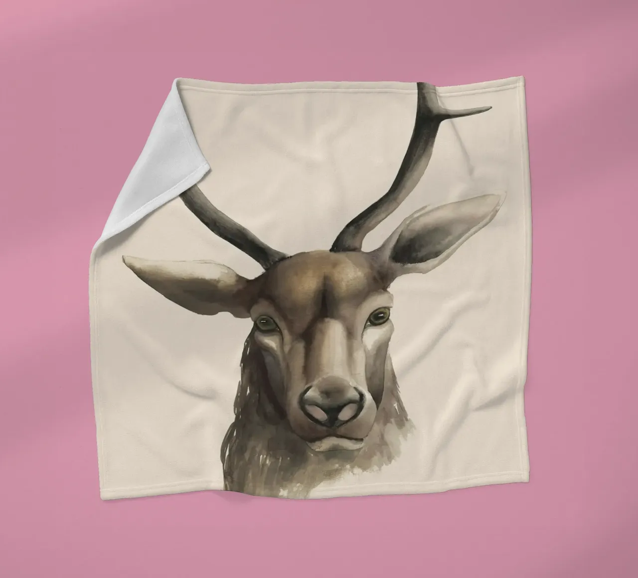 Rotwild Studie drucken Fleecedecke von medineprint