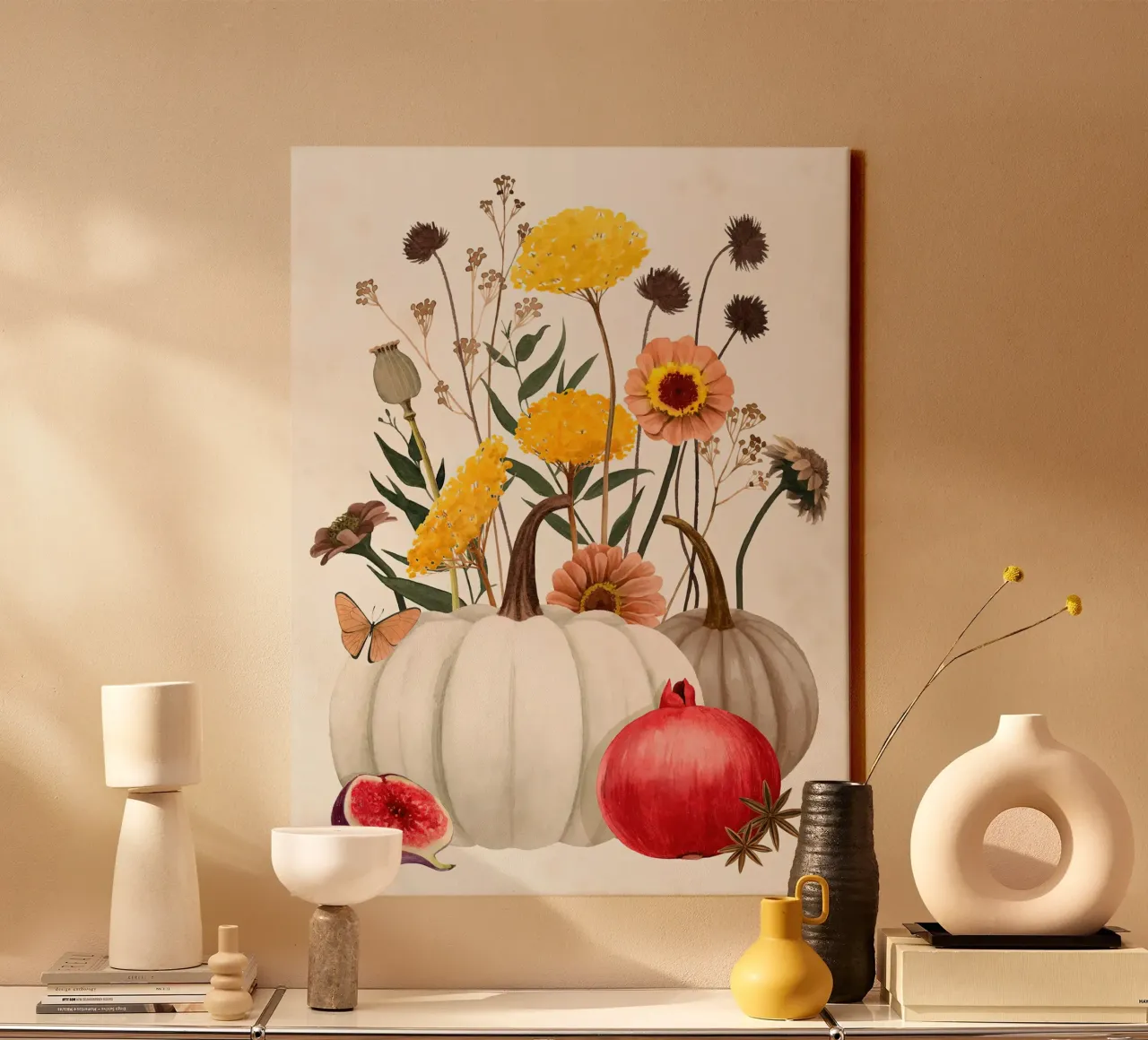 Botaniche d'autunno II tela con Cornice a cassetta da medineprint