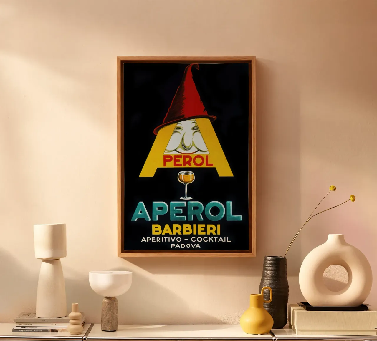 Aperol Barbieri canvas met Baklijst van Neeraprint