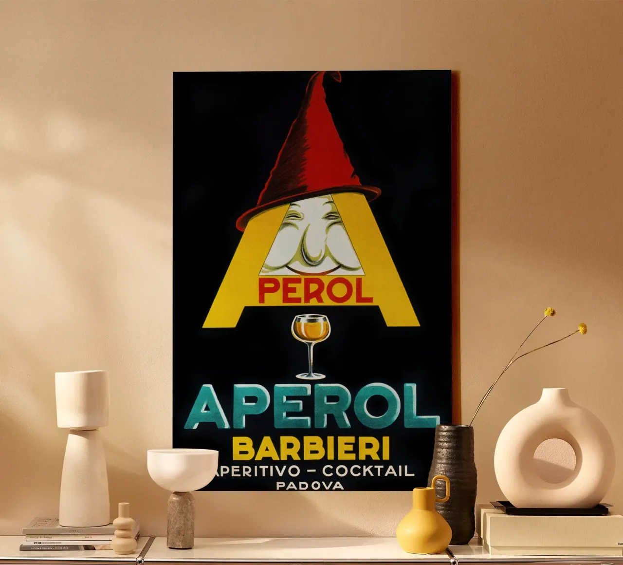 Aperol Barbieri canvas met Baklijst van Neeraprint
