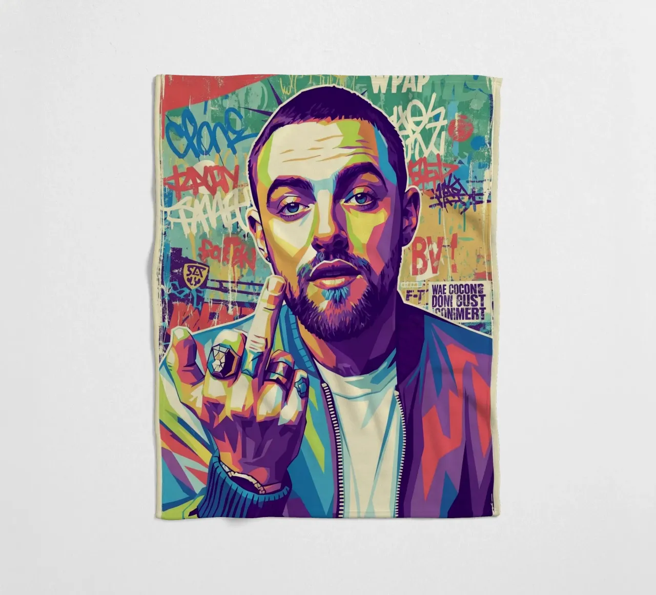 Mac Miller dedo corazón manta de franela de Hantamrata