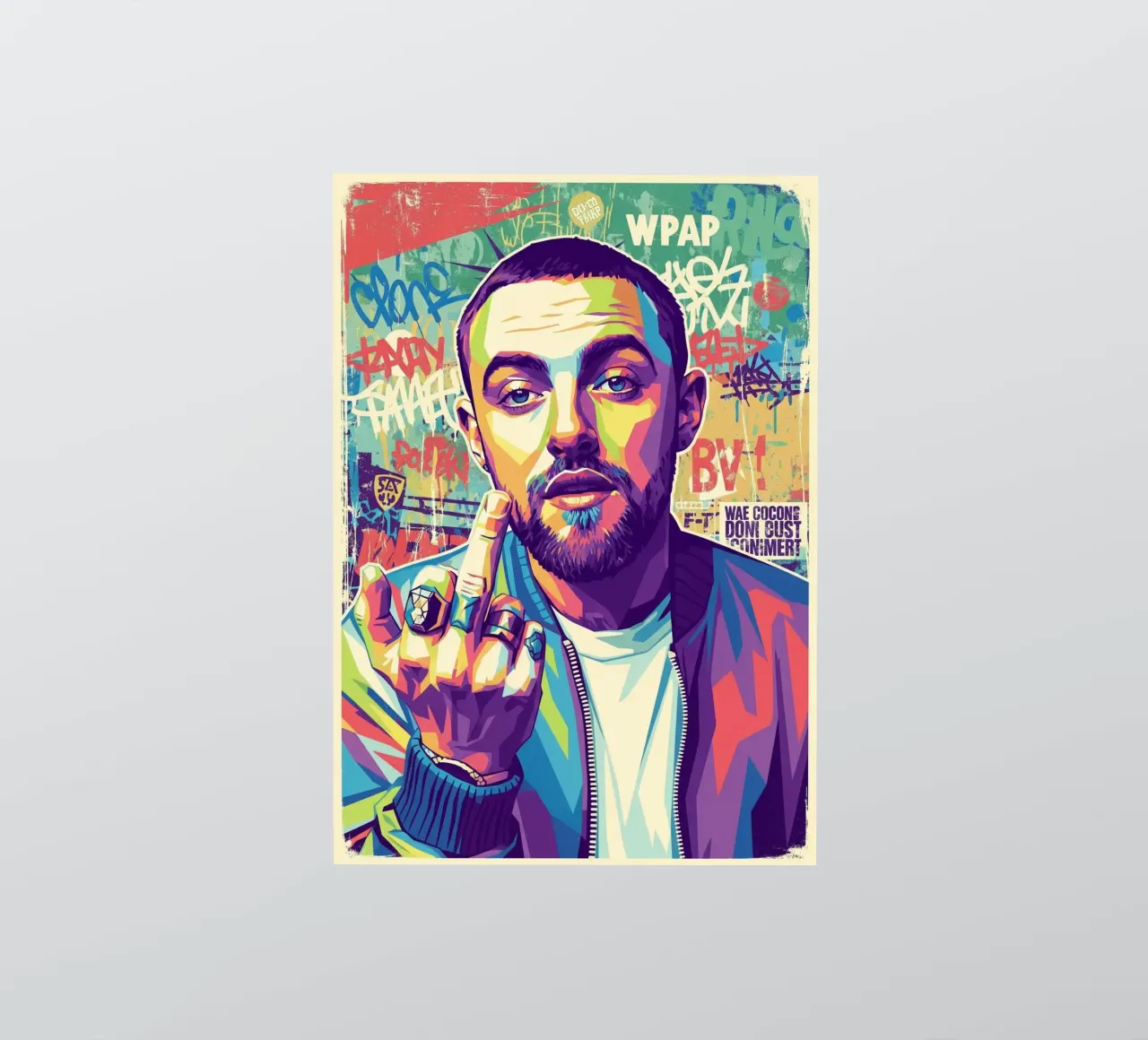 Mac Miller dedo corazón pegatina de Hantamrata