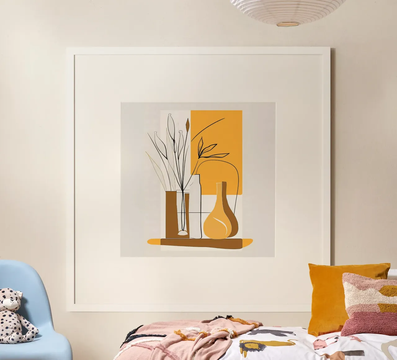 Natura morta sui toni della terra poster con telaio in plastica da LaylaOzHome