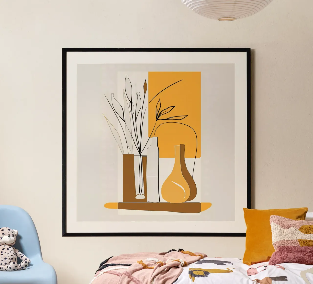 Natura morta sui toni della terra poster con telaio in plastica da LaylaOzHome