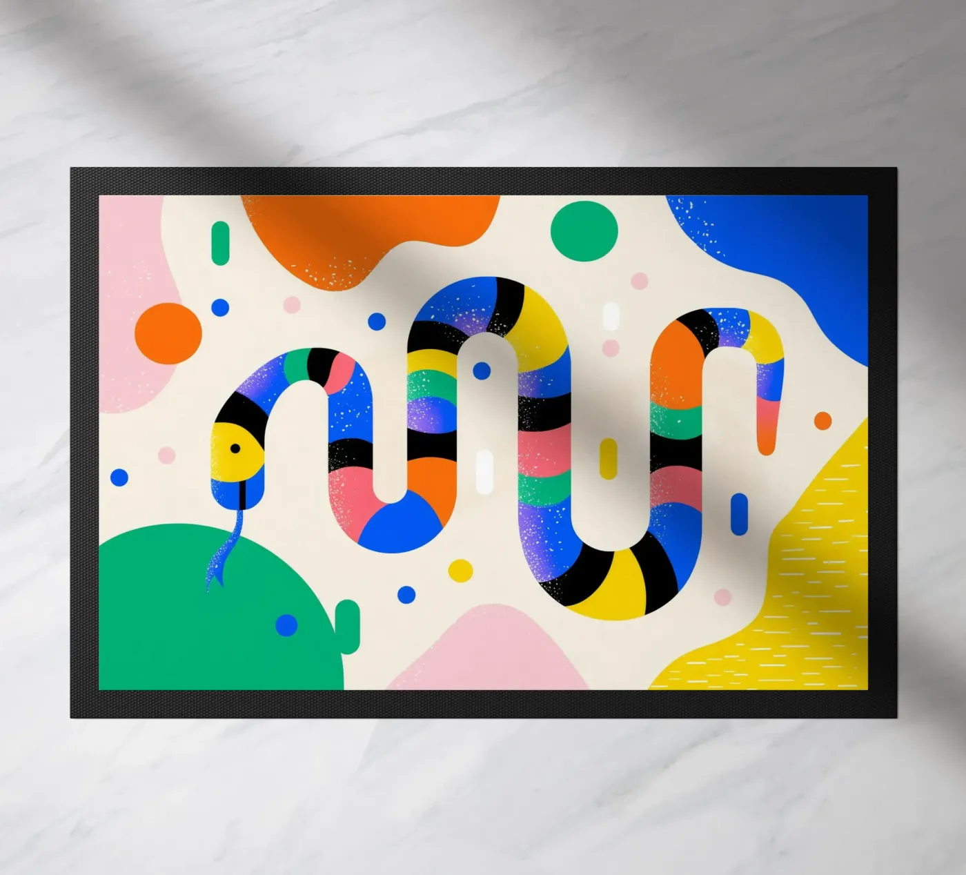 Rainbow Snake doormat by Kiara