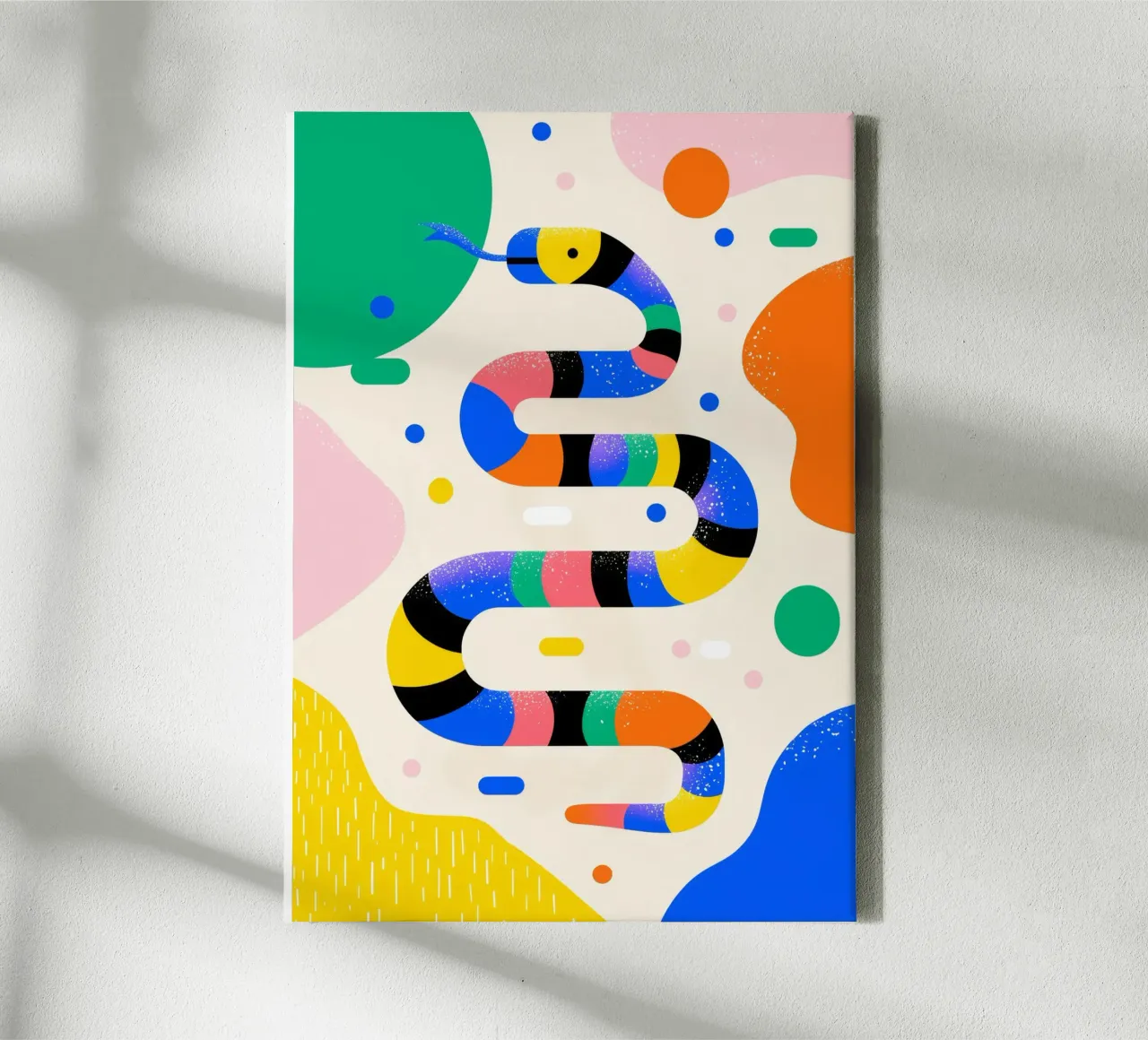 Rainbow Snake Leinwand mit Schattenfugenrahmen von Kiara