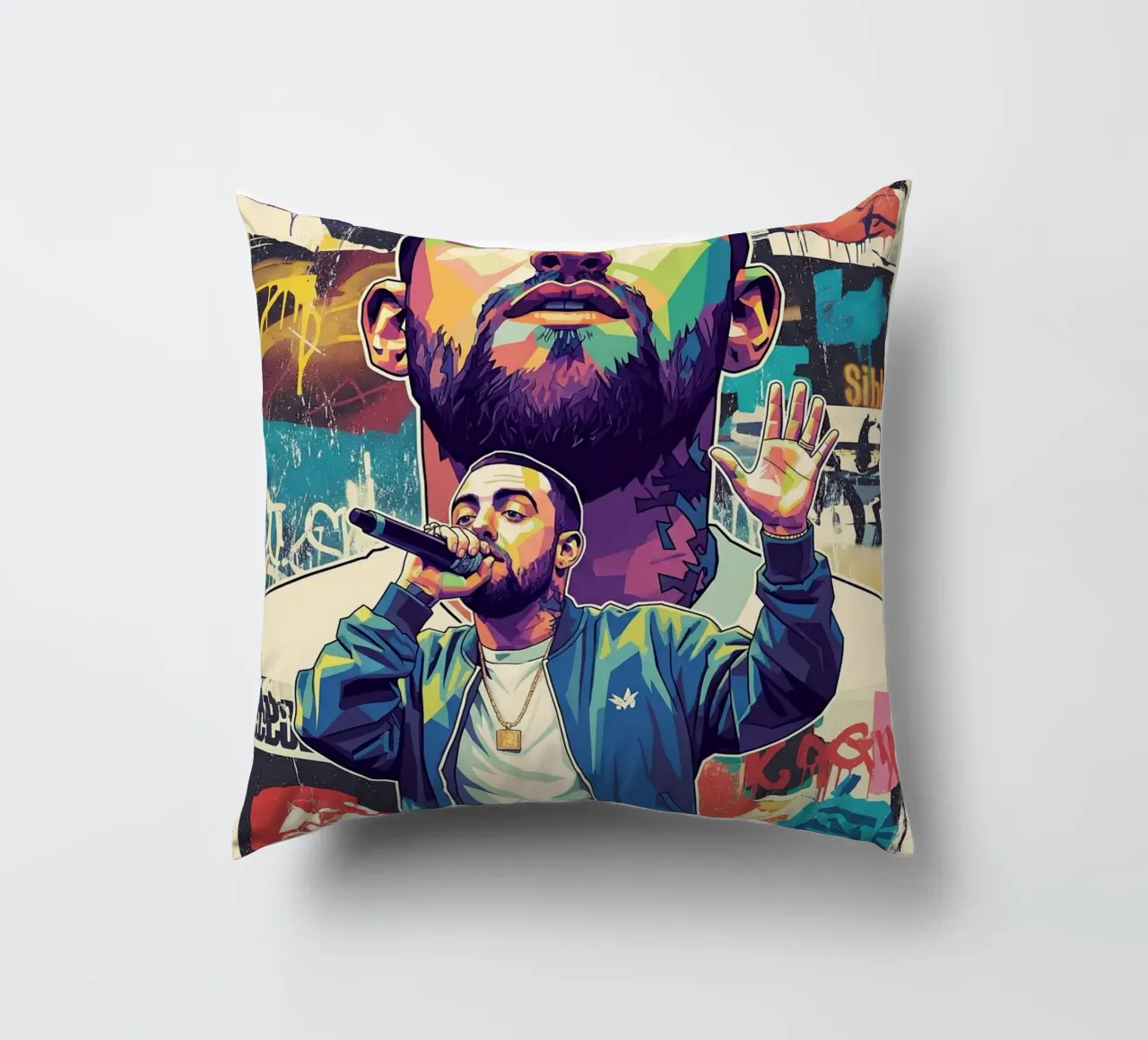 Mac Miller colore pop art cuscino da Hantamrata