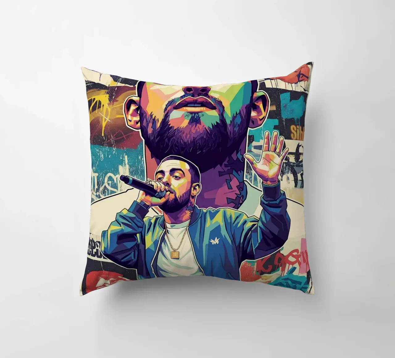 Mac Miller colore pop art cuscino da Hantamrata