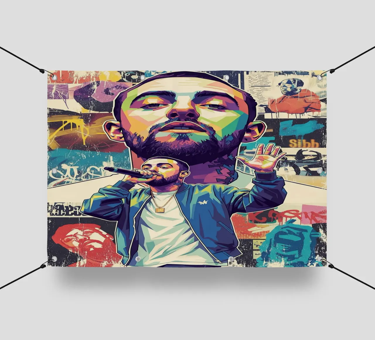 Mac Miller colore pop art telo in pvc da Hantamrata