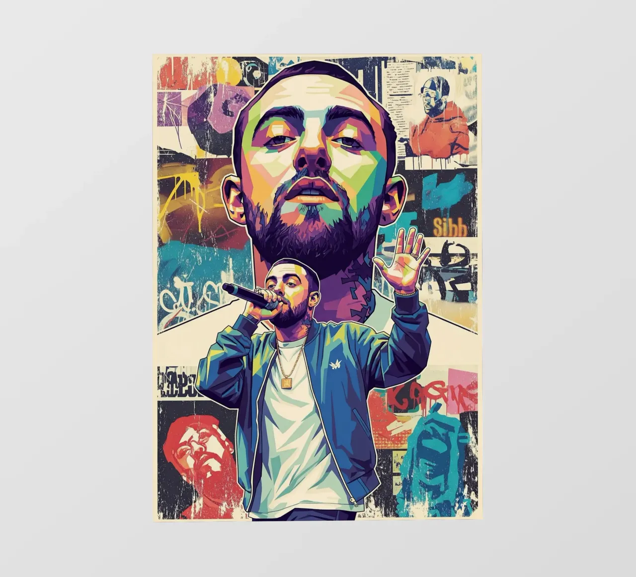 Mac Miller colore pop art telo in pvc da Hantamrata