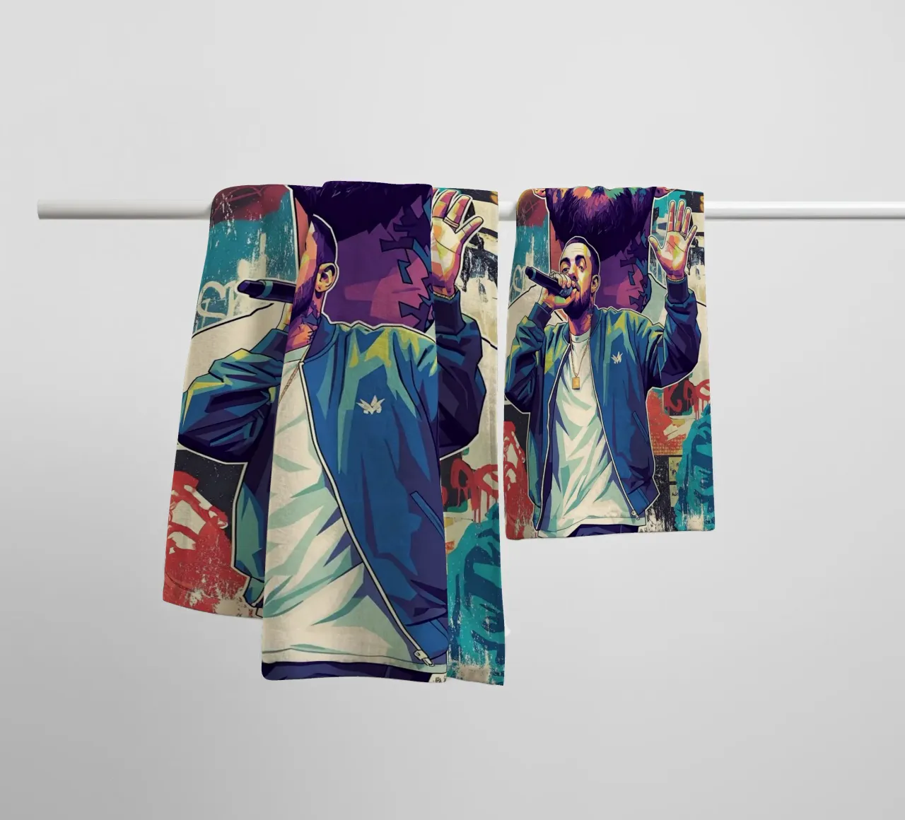 Mac Miller colore pop art asciugamano da bagno da Hantamrata