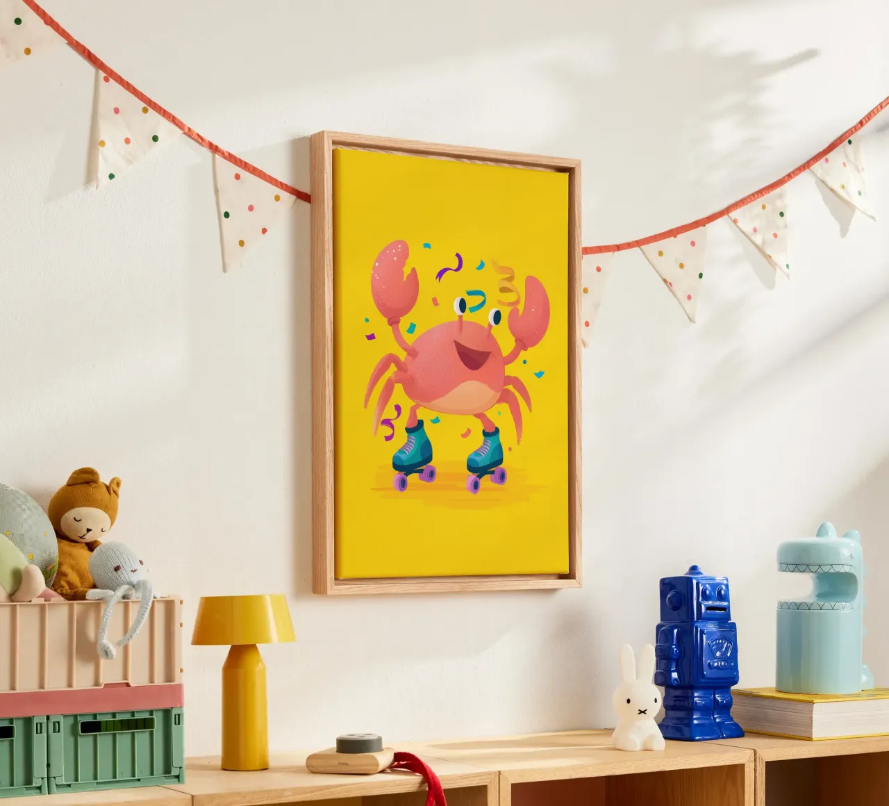 Roller Crab canvas with Floater frame by Kiara